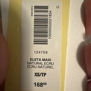 ARITZIA Eleta Organic Linen Maxi Dress BNWT - Natural Ecru